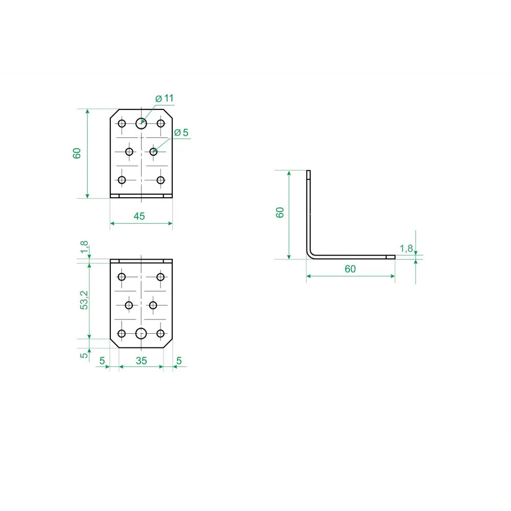 Santreyd Угол крепежный для мебели и конструкций 60x60x45 мм 83613042 STLM-0042753 - Вид №4