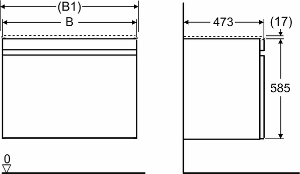 42385 IFO Renova Плоская тумба для умывальника с ящиком и внутренним ящиком, W = 588 мм, W1 = 600 мм, вяз, пленка  - Вид №16