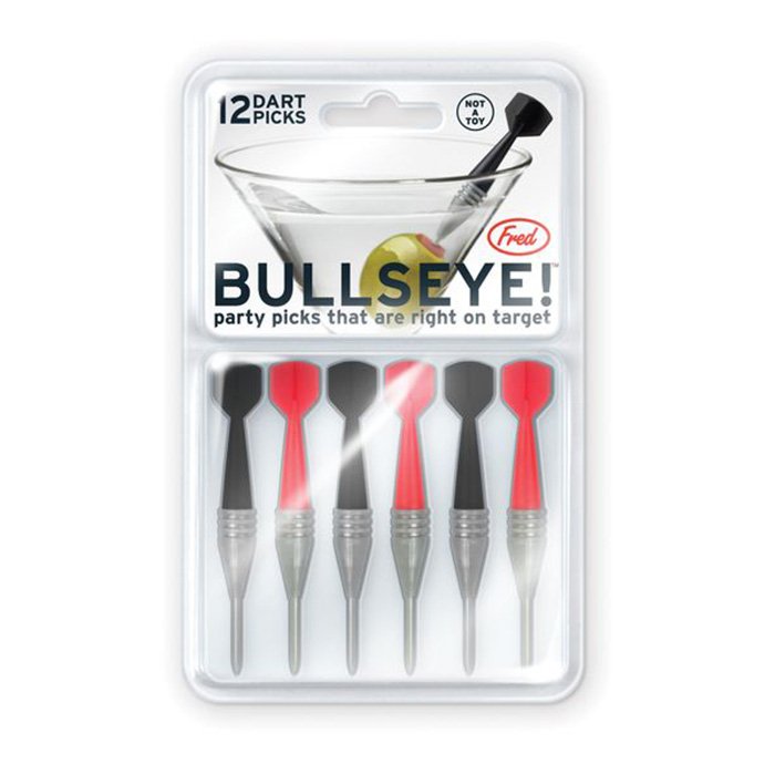 Шпажки для канапе 12 шт серые Bullseye FRED&FRIENDS ДИЗАЙНЕРСКИЕ 00-3871436 Красный;серый;черный  - Вид №1