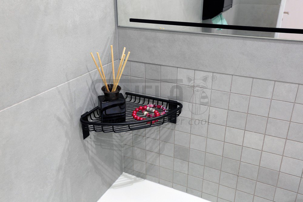 62251 Нержавеющая угловая полка, черная матовая поверхность SANELA  - Вид №1