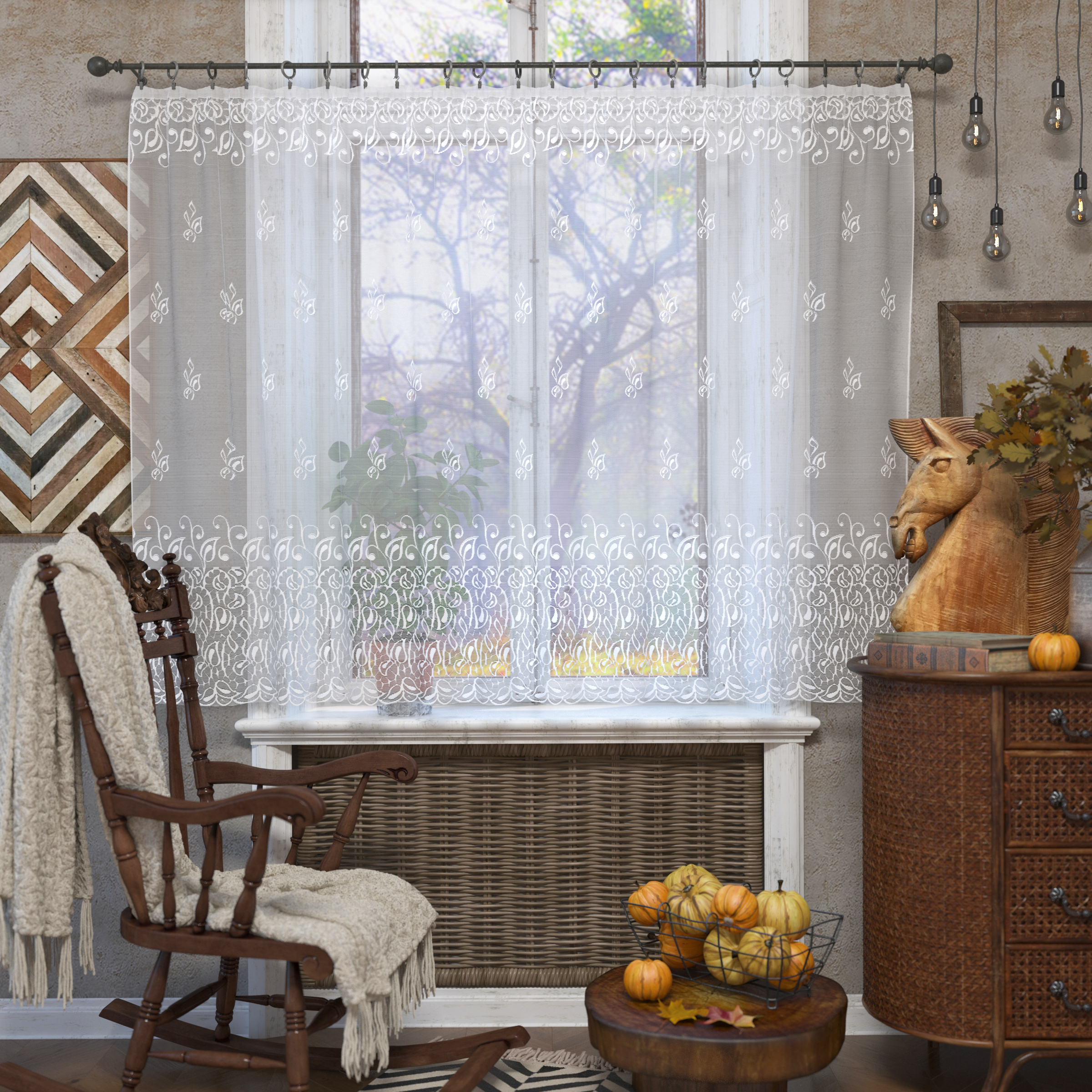 Santreyd Романс - тюль с цветочным жаккардом для кухни 250×160 см 89077314 STLM-0078044 - Вид №7