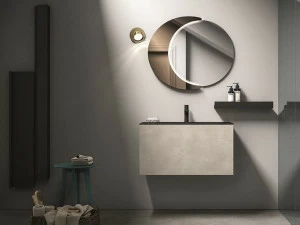 Birex Подвесная тумба под умывальник с ящиками и полотенцесушителем Hosoi