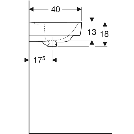 501.717.00.1 Раковина Geberit Renova Compact Geberit  - Вид №35