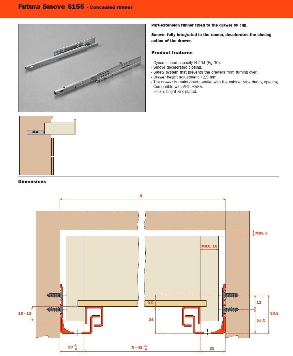 SALICE Направляющая для ящика sun-id-1407338 - Вид №2