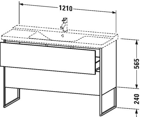 XS446302222 XSquare Тумбочка напольная Белый глянцевый декор Duravit - Вид №1