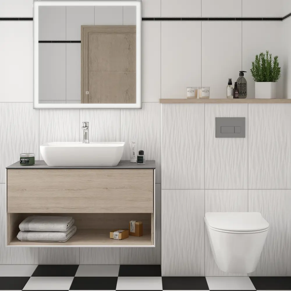 Плитка настенная Kerama Marazzi Фрост 3D 29.5x59.5 см 1.08 м² цвет белый матовый 82508026 STLM-2143110 Белая Плитка