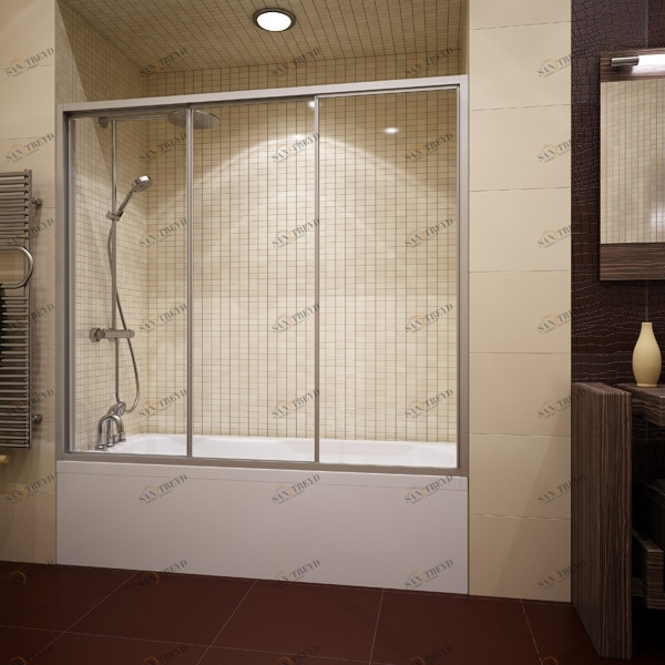 130X150GV403 Душевое ограждения на борт вынны GUTEWETTER Германия PRACTIC