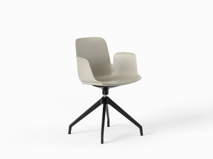 Пластиковый поворотный стул с подлокотниками