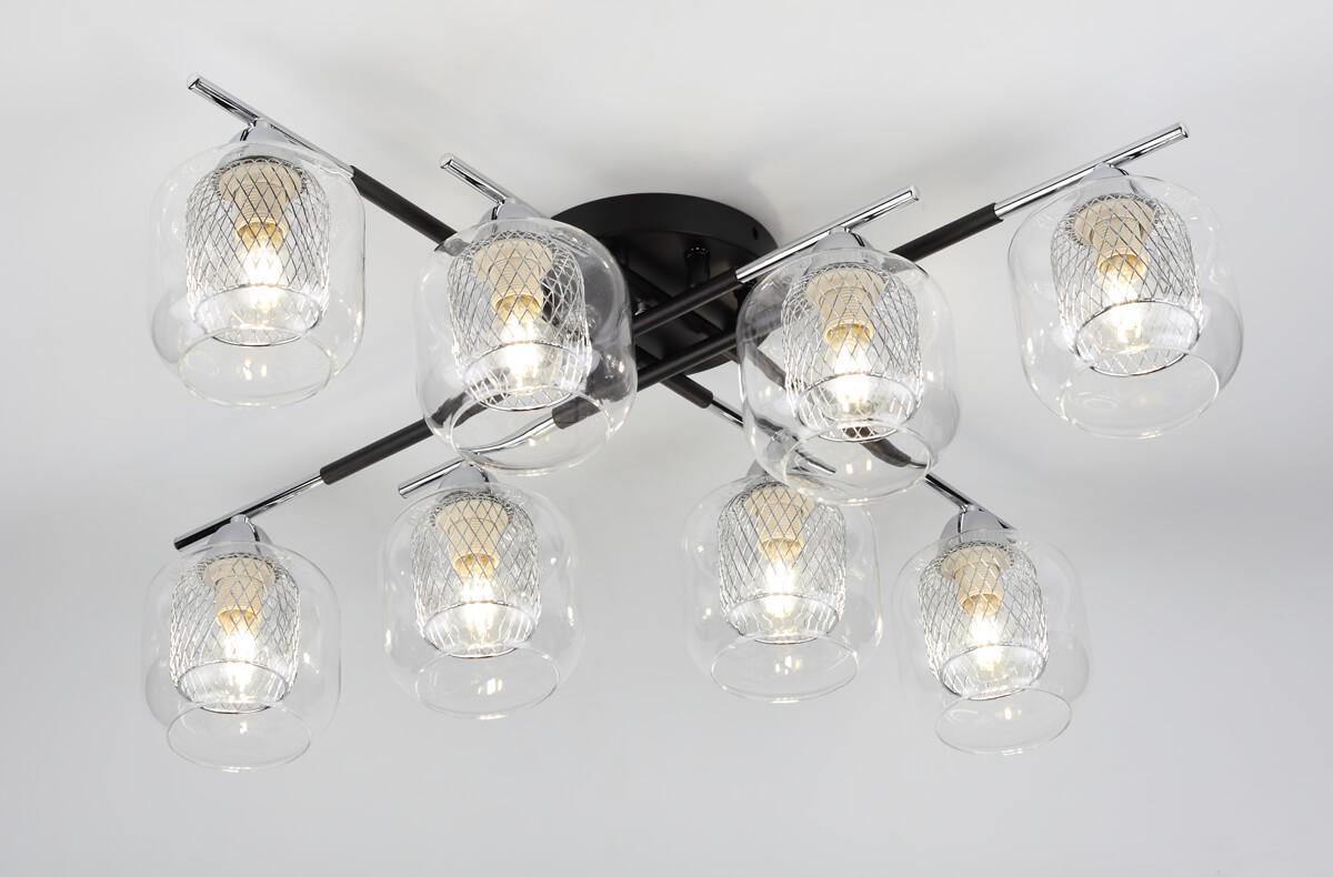 Потолочная люстра Rivoli Multistrato 3024-308 RIVOLI ДИЗАЙНЕРСКИЕ, MULTISTRATO 336925 Хром;прозрачный  - Вид №1