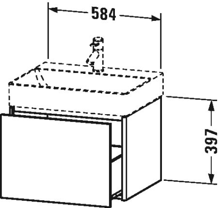 XS406100909 XSquare Тумбочка подвесная Светло-голубой матовый декор Duravit - Вид №1