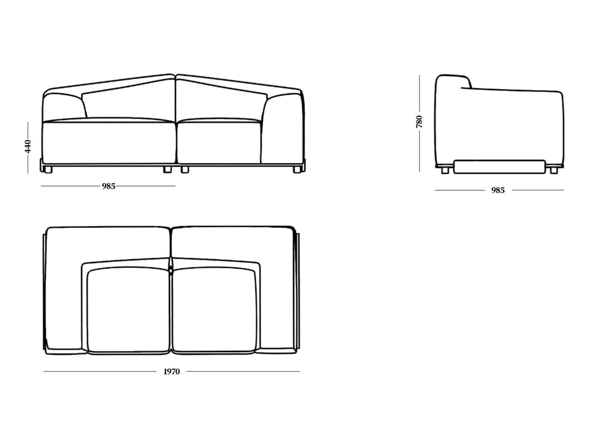 2-местный модульный тканевый диван EMKO SALER ARCH-00031562 - Вид №17