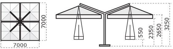 Scolaro Parasol Множественный квадратный зонт Alu sun-id-1438577 - Вид №10