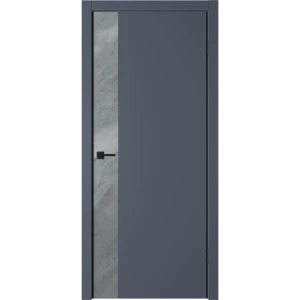 Дверь межкомнатная глухая Палладиум VR 80x200 см ПВХ цвет силк титан/сланец грей с замком и петлями