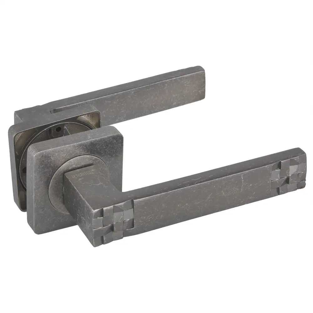 Ручки дверные на розетке Renz DH 77-02, ЦАМ, цвет античное серебро 15289450 STLM-2125130  - Вид №1