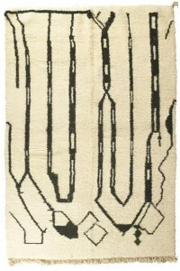 AFOLKI Прямоугольный шерстяной коврик с длинным ворсом и узором Beni ourain Taa1277be