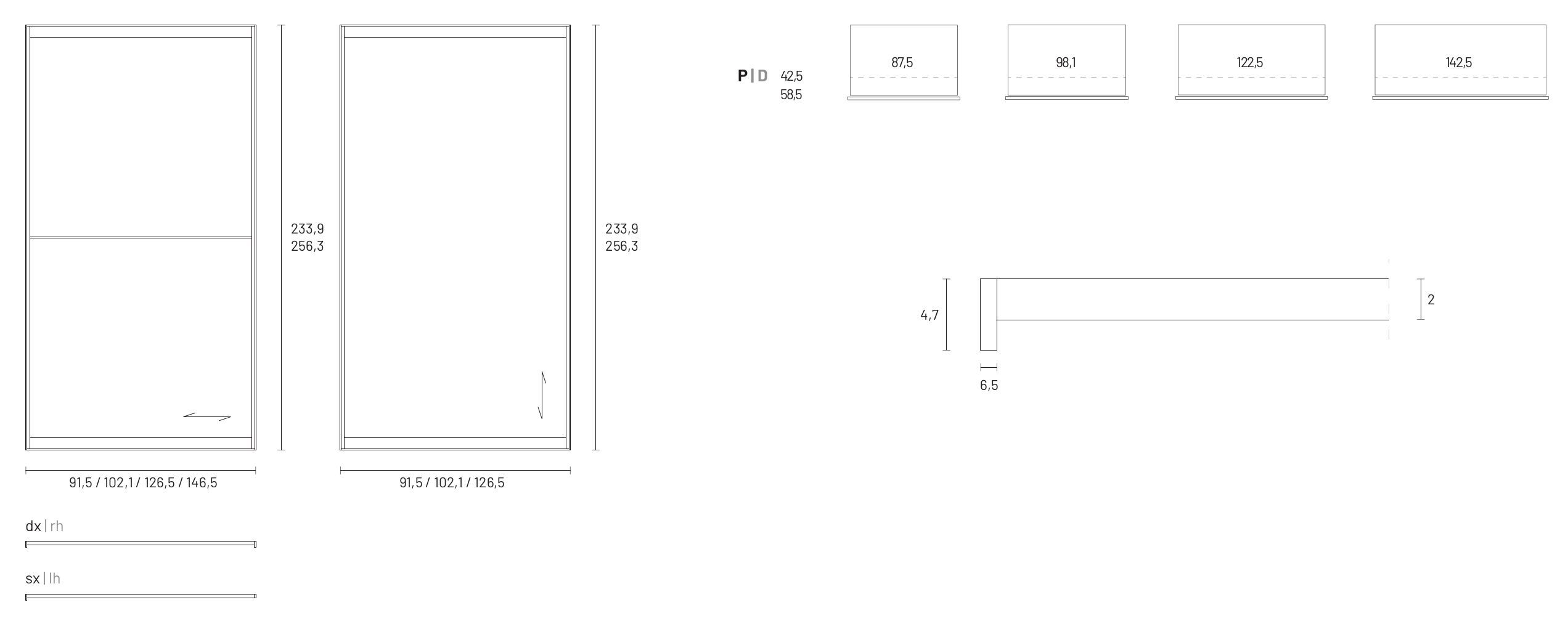 Модульный шкаф со стеклянной раздвижной дверью Dall'Agnese Wardrobe Collection ARCH-00067553 - Вид №5