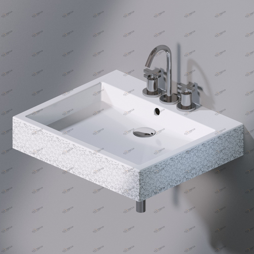 L255400 Подвесная раковина настенная прямоугольная A. e T. Italia  белая AeT ITALIA 