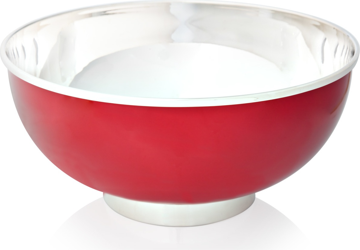 10538413 Schiavon Чаша круглая 26см "Дизайн-микс" (красный лак) Посеребрение 