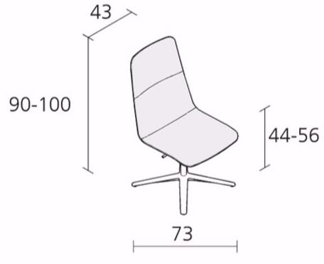 Alias Вращающееся кресло с 4 спицами, регулируемое по высоте Slim sun-id-1402515 - Вид №1