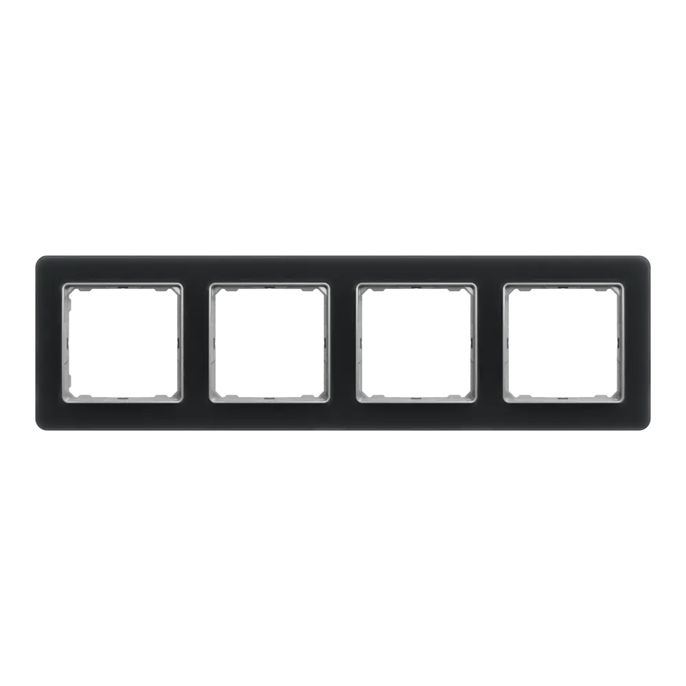 Рамка для розеток и выключателей Systeme Electric Sedna Design 4 поста, цвет дымчатое стекло STLM-2096761