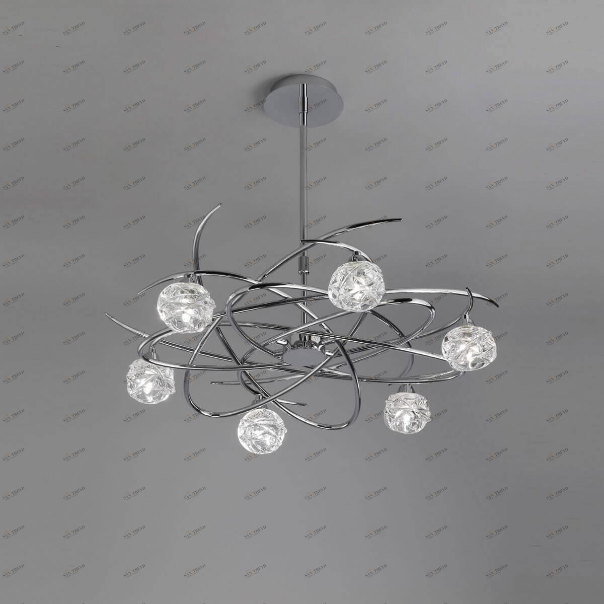 Потолочная люстра Mantra Maremagnum 3942 MANTRA ДИЗАЙНЕРСКИЕ, MAREMAGNUM CHROME 00-3888540 Белый;прозрачный;хром 