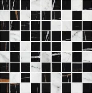 Мозаика K-1000(1004)/LR(CR)/m01 Marble Trend Nero Dorato 30х30