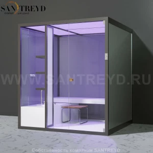 Effegibi BODYLOVE H BL30040006 Хаммам. Установка: к стене. Мощность: 7 кВт макс. Размеры: длина 200 см, ширина 176 см. Отделка: трубчатое стекло и гладкое стекло.