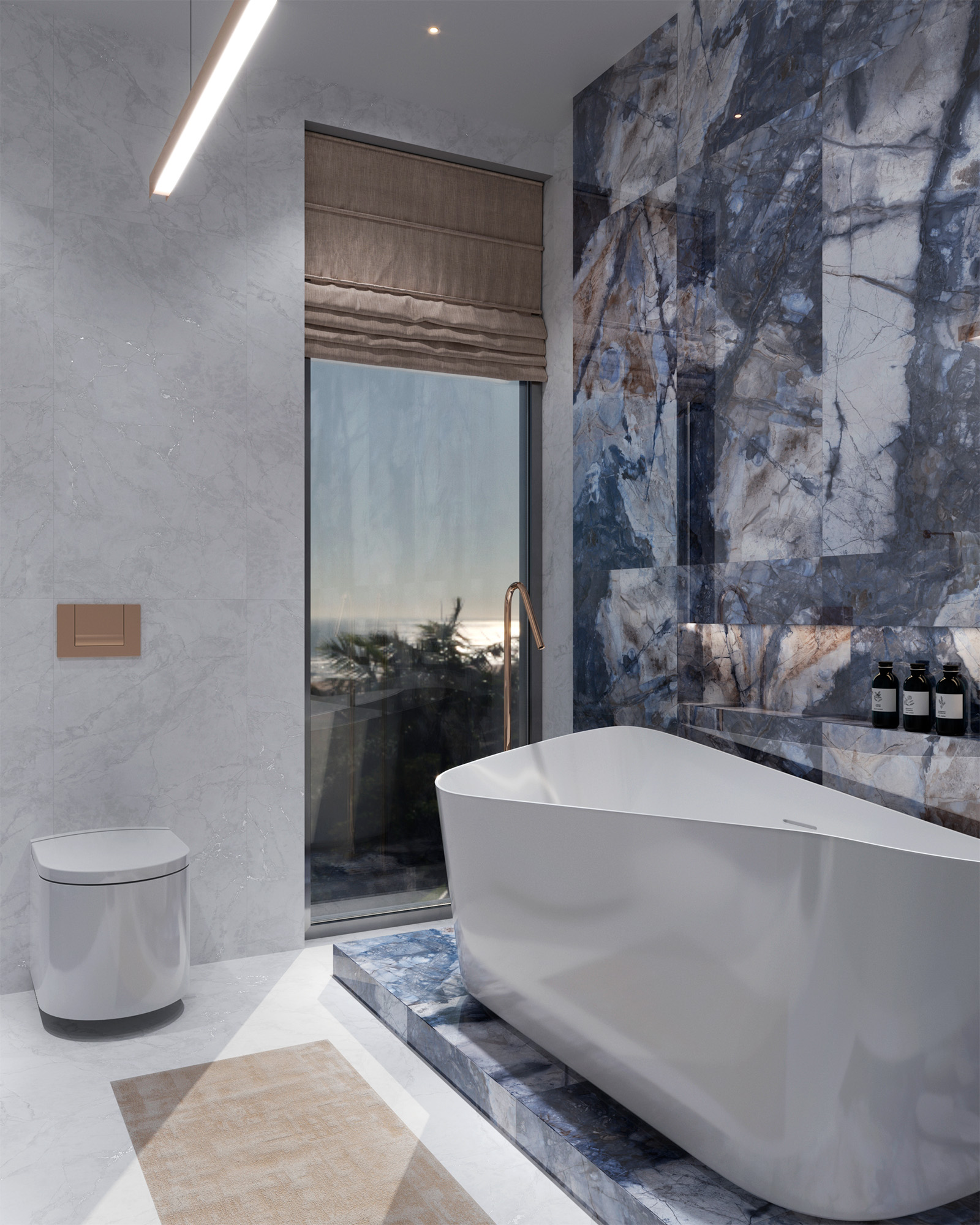 BERGAMO BLUE — Керамогранит с душой моря HG2006-A Arcadia Ceramica