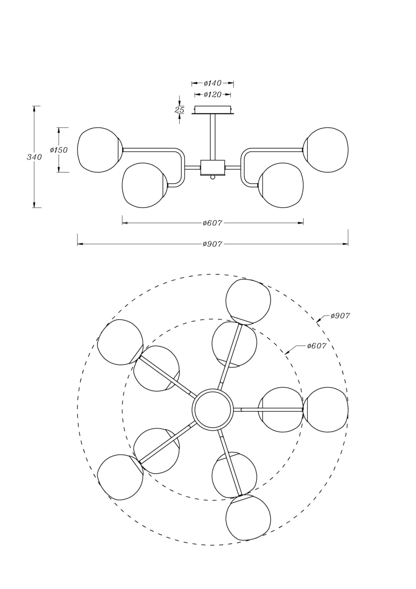 Стеклянный подвесной светильник Maytoni Erich ARCH-00067731 - Вид №3
