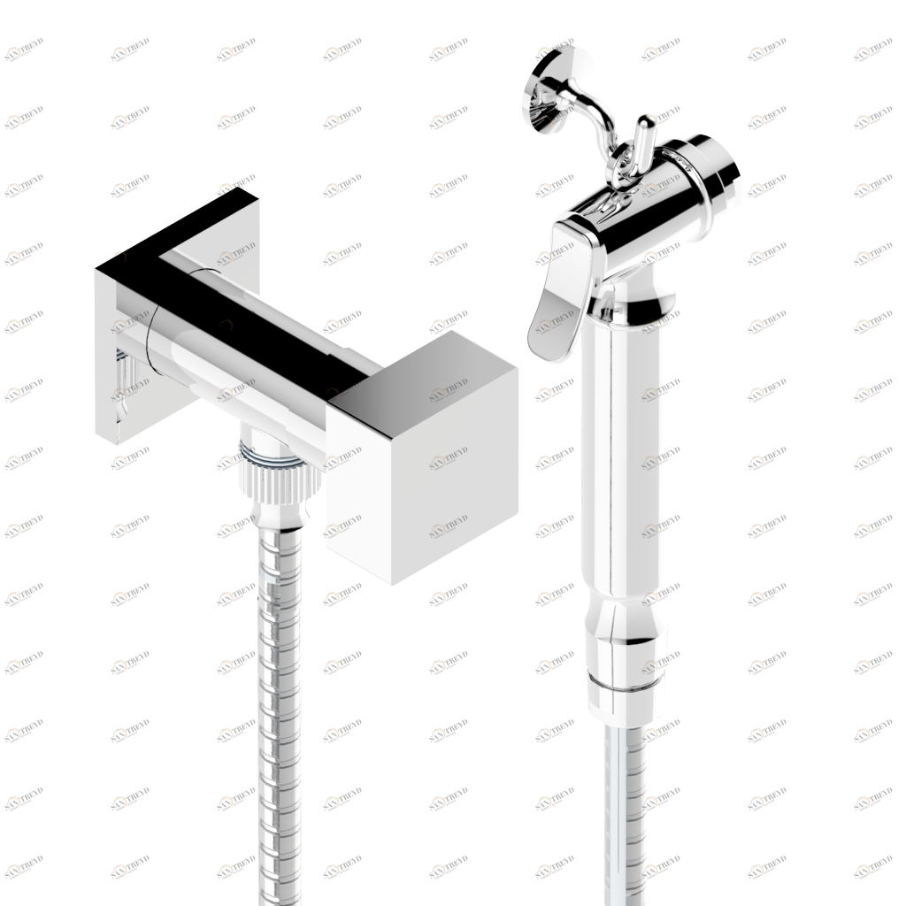 G04-5840/8 Душ гигиенический: вентиль, 1.25 м шланг, крючок, вывод для душа и лейка с клапаном (возможны только следующие покрытия A02, B01,C01, D03, E02, F01, G01,G02) Thg-paris Pure Хром G04 5840/8 A02 CAT.A