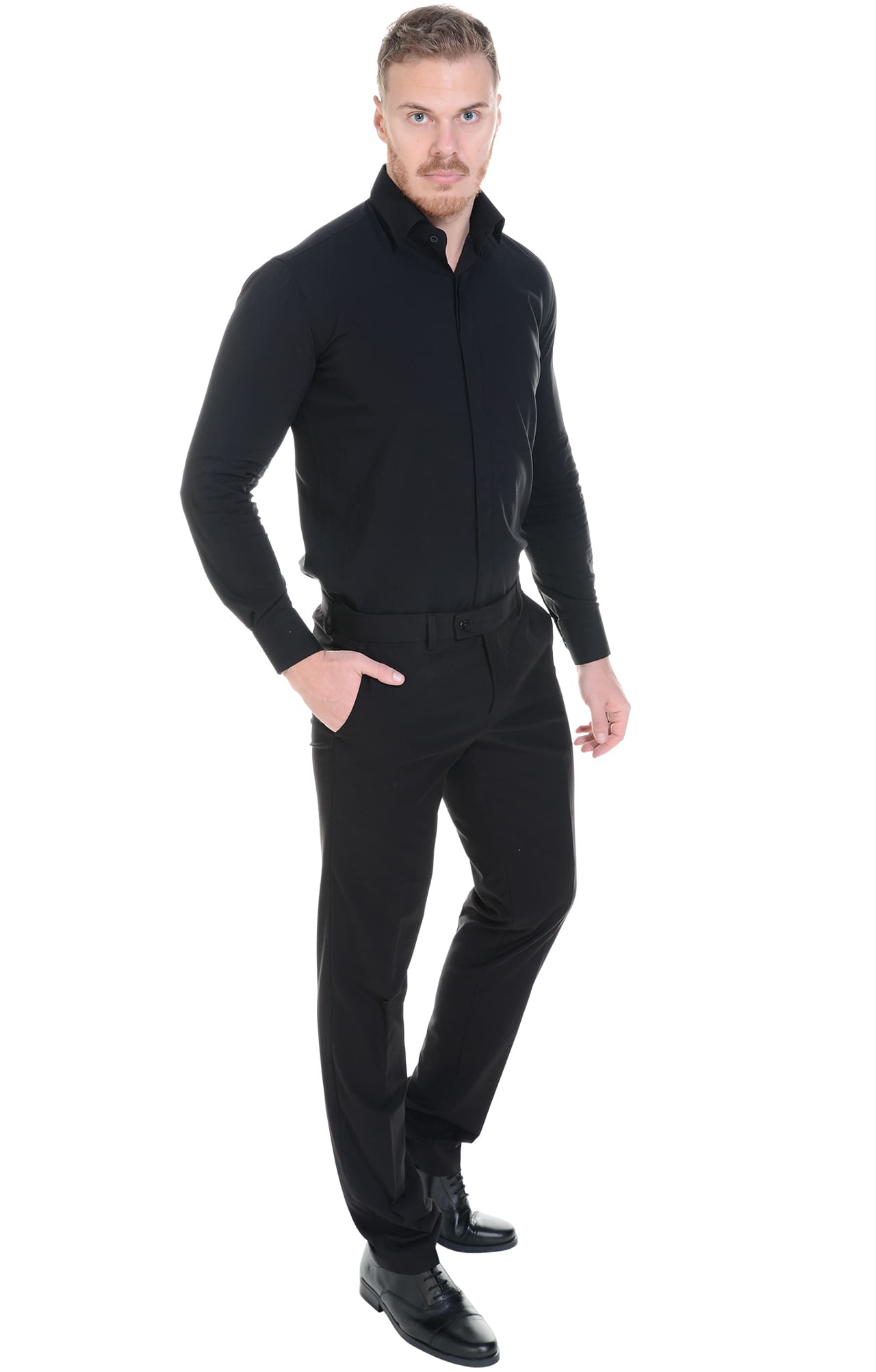 62476 Рубашка мужская  black El-Risto  Корпоративная одежда  размер 40/176-182  - Вид №10