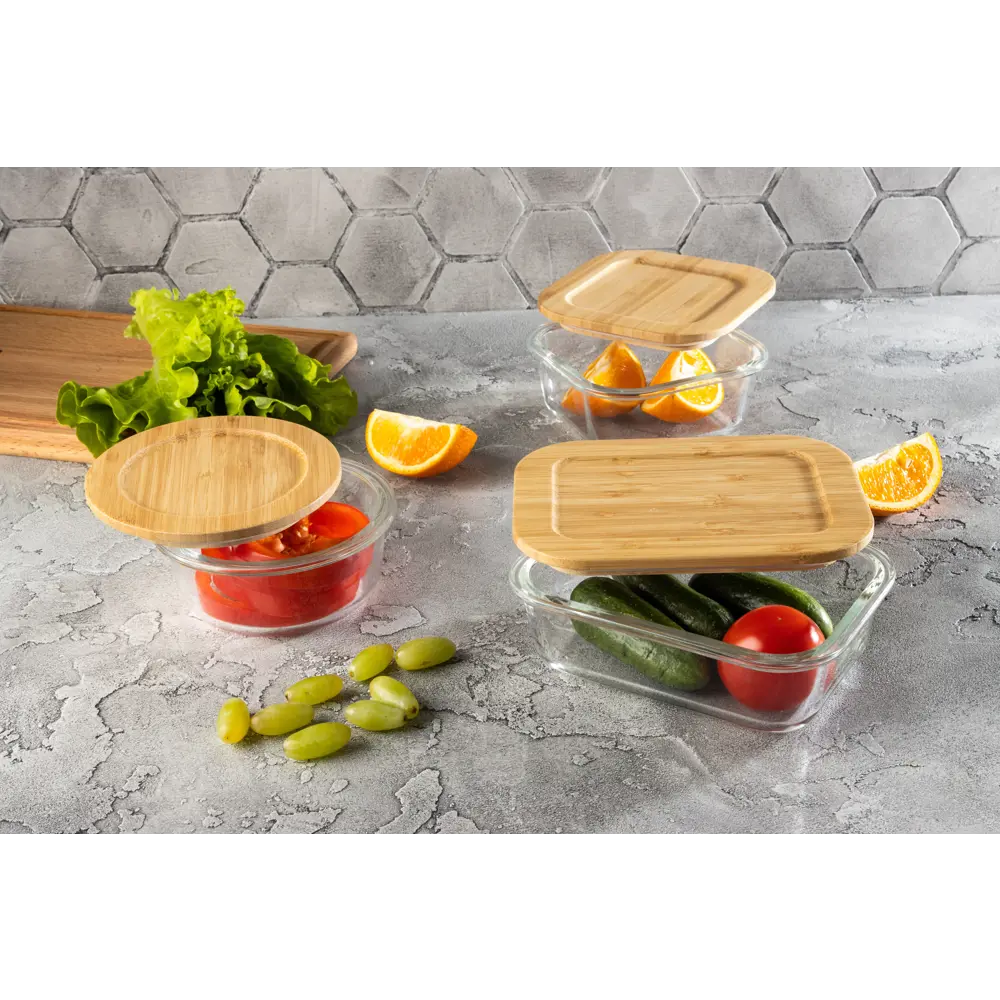 Santreyd Bambu — стеклянный контейнер с бамбуковыми акцентами 400 мл 89342866 STLM-0867222 - Вид №6