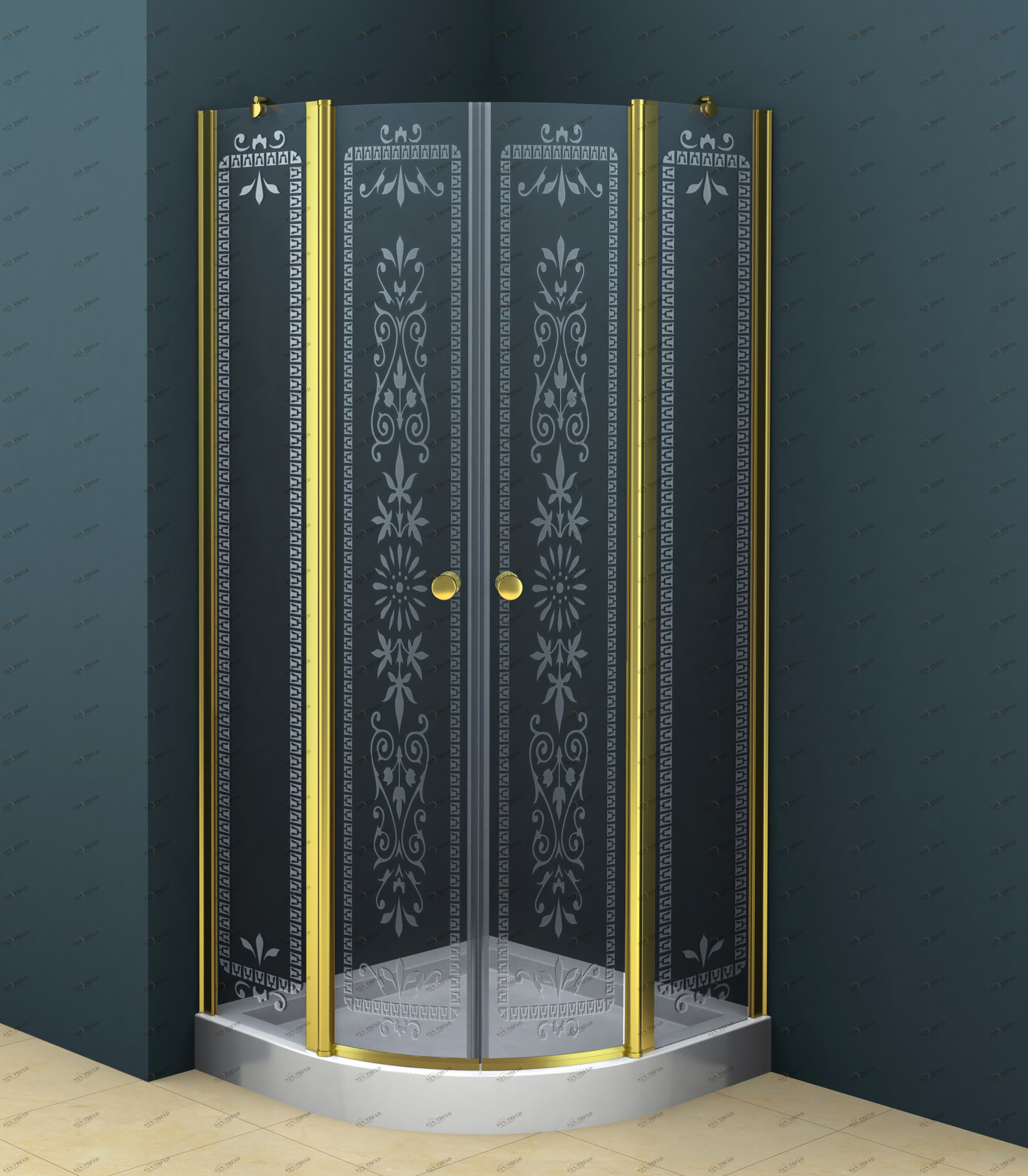 Душевой уголок CEZARES ROYAL PALACE-A-R-2-90-CP-G