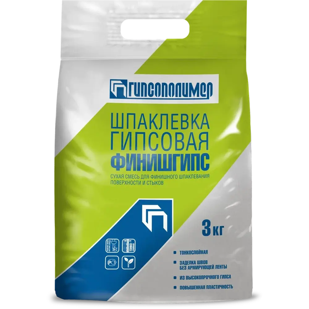 Шпаклёвка гипсовая финишная Гипсополимер ФинишГипс 3 кг 85109801 STLM-2014925 Финиш Гипс