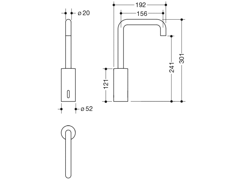 AQ1.12S22140 Сенсорный электронный кран HEWI System-Armaturen  - Вид №4