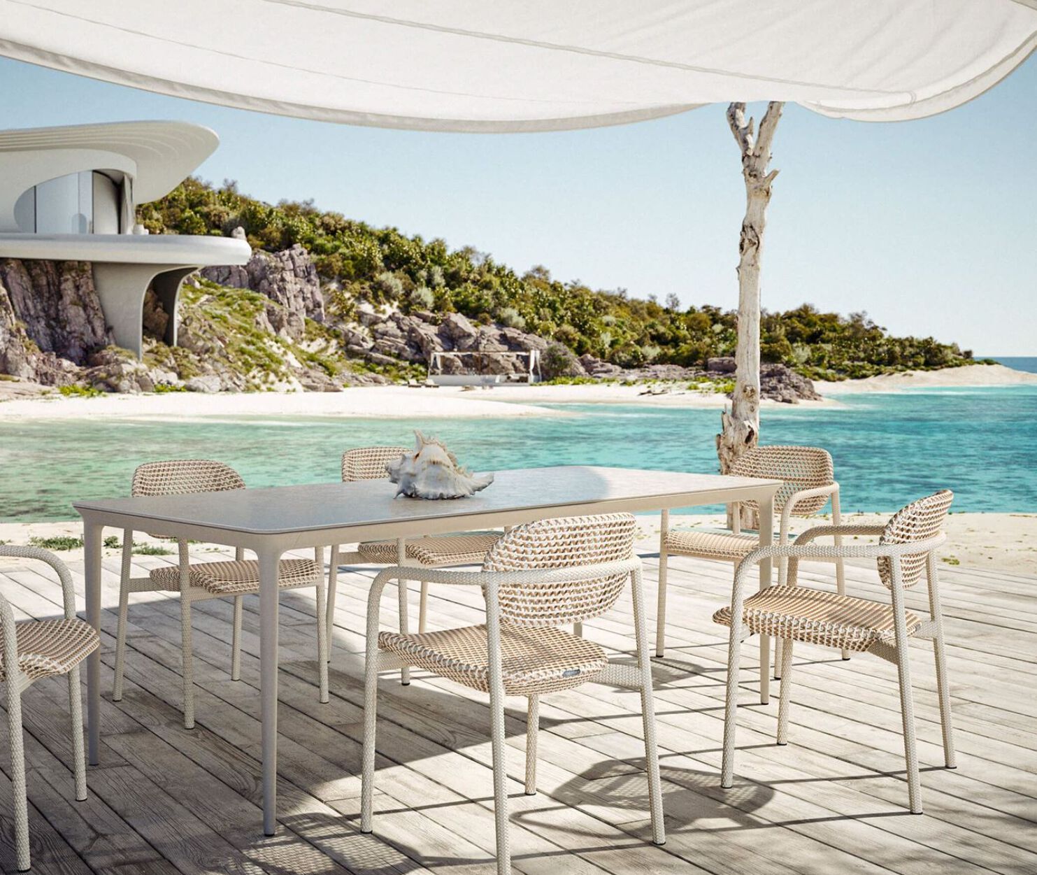 Синтетическое волокно сад стул DEDON ROII ARCH-00091458 - Вид №2