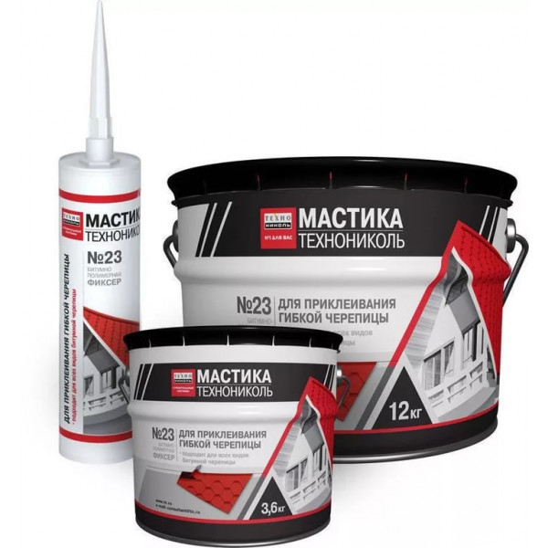 Мастика Технониколь №23 Фиксер 12кг для гибкой черепицы ТеноНиколь 13784 - Вид №1