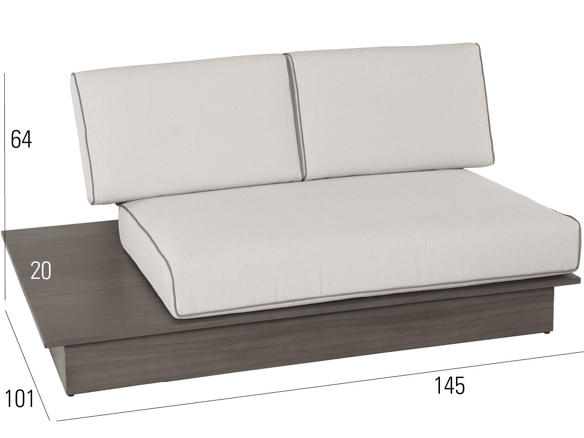 98.00.0703 La Villa Lounge Set Stone grey - вкл. 1x 3-местный с обивкой, 1x 2-местный с обивкой, 1x стол для отдыха Mbm  - Вид №4