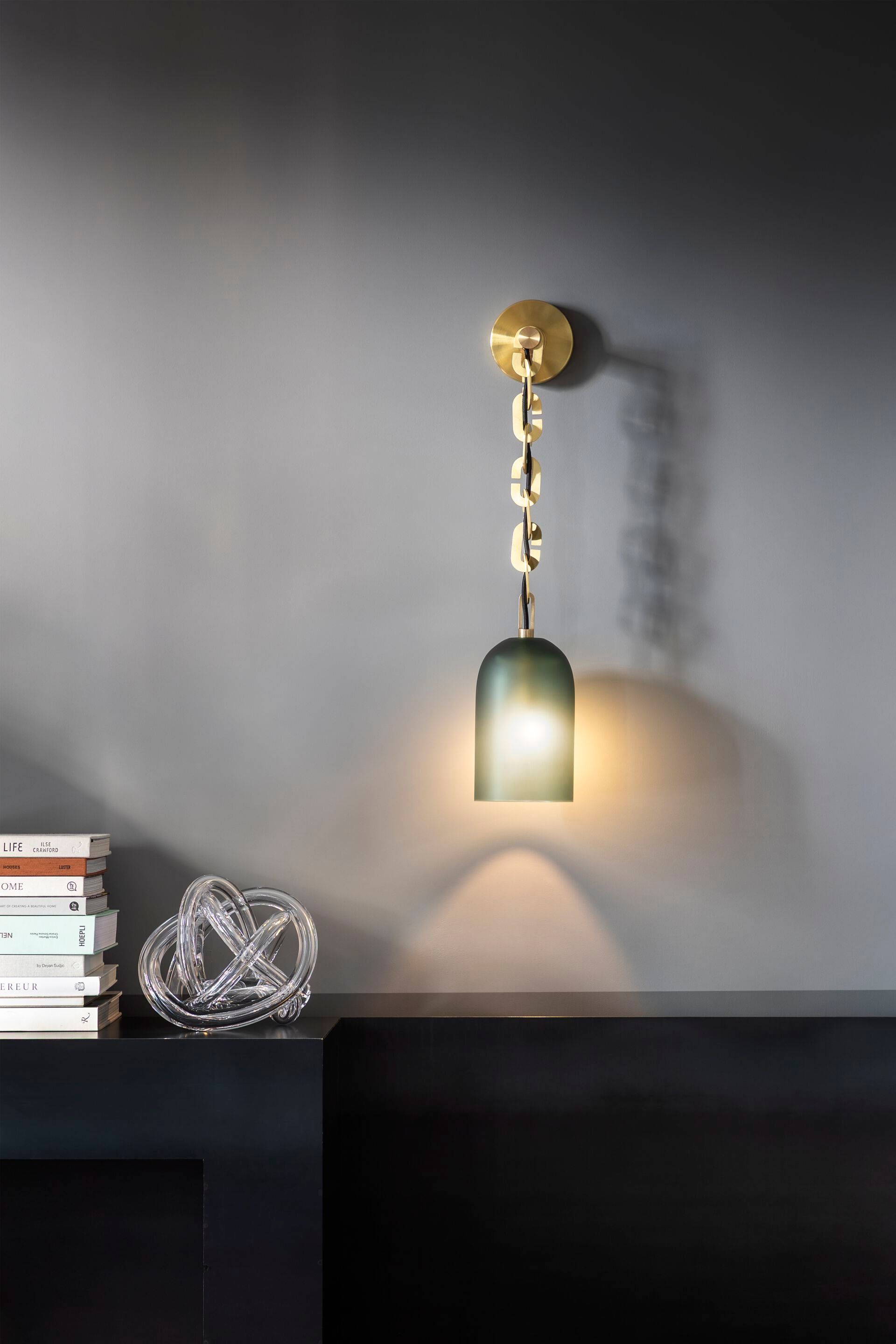 Светодиодный настенный светильник из дутого стекла и латуни SkLO купол ARCH-00051320 - Вид №6