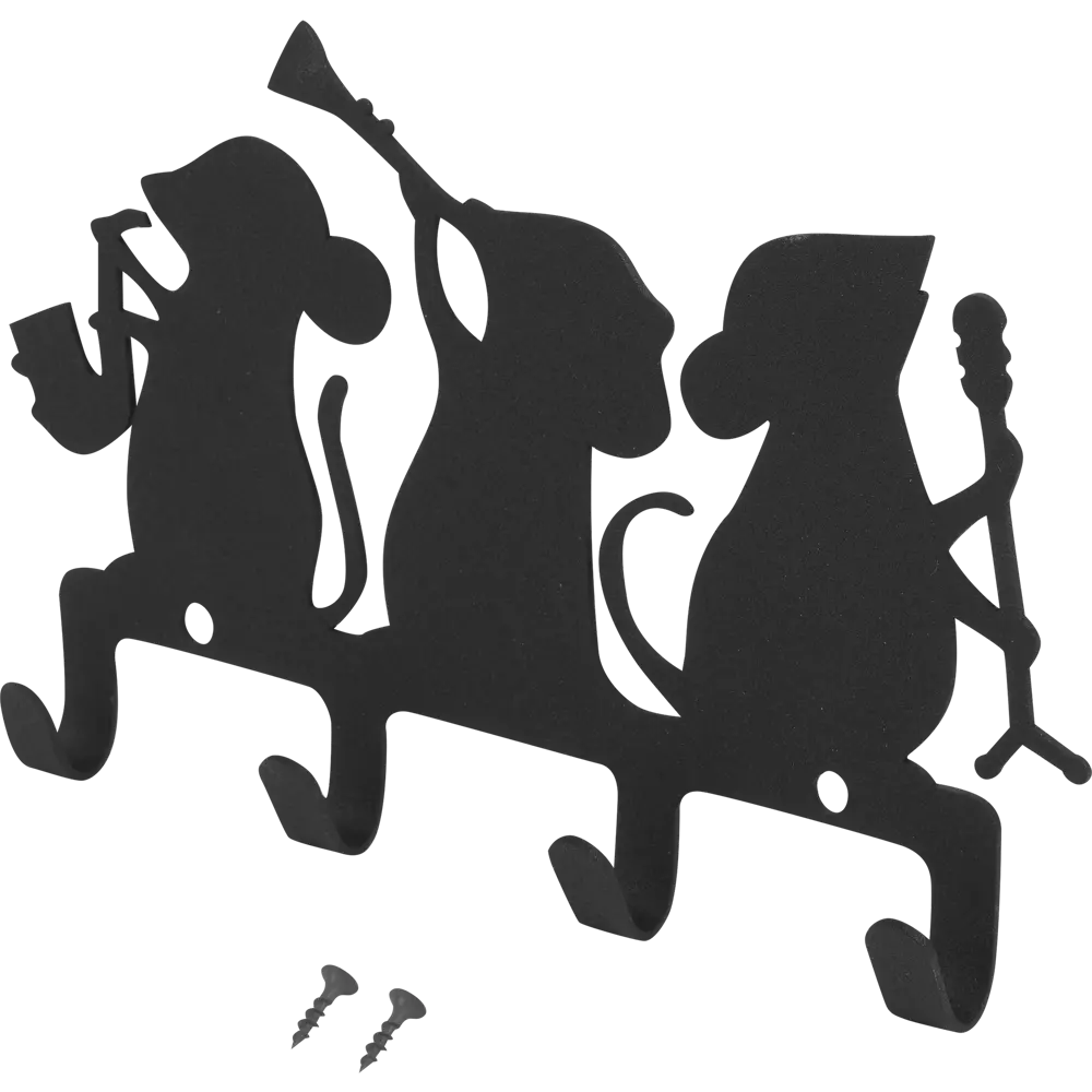 Крючок четырёхрожковый DuckandDog Оркестр, сталь, матовый чёрный STLM-2015320 - Вид №2