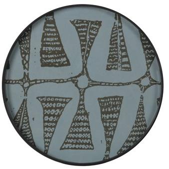 Ethnicraft Круглый поднос из дерева и стекла Wabi sabi 20458 - Вид №1