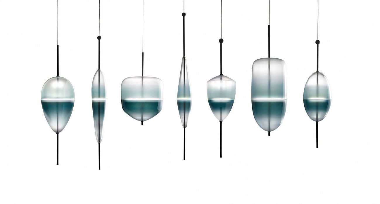 Светильник подвесной 46,6х10 см голубой Flow C blue 9148/C DELIGHT COLLECTION ДИЗАЙНЕРСКИЕ 00-3882351 Голубой;прозрачный  - Вид №2