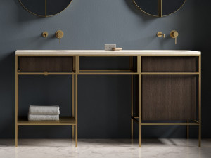 Двойной напольный умывальник с ящиками