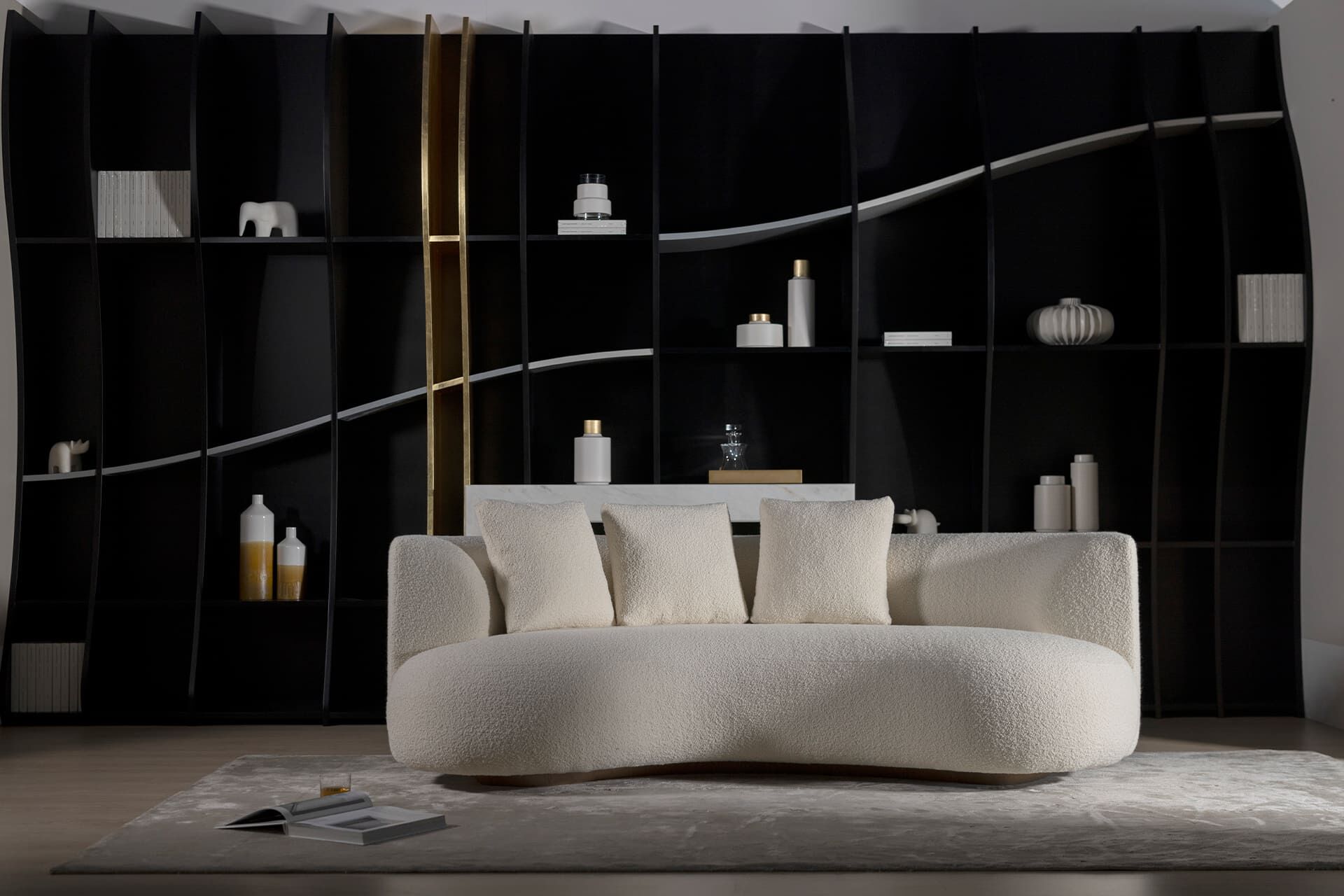 Изогнутый диван из ткани Greenapple Близнецы ARCH-00128236 - Вид №3