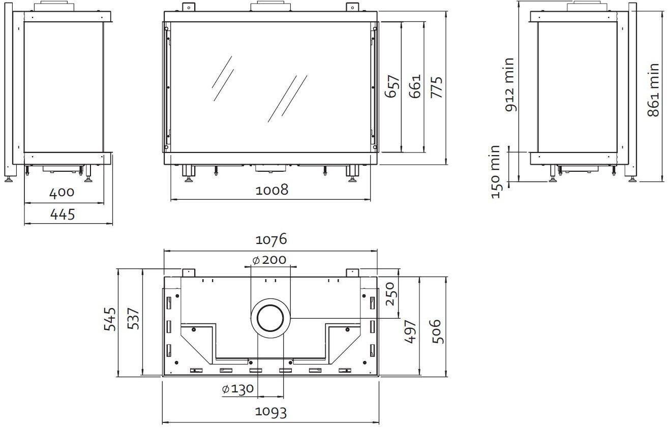 Stûv Трехсторонний газовый камин из стали и стекла Tulp sun-id-1452986 - Вид №1