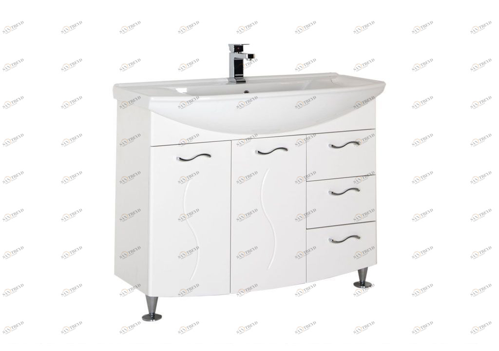 Тумба с раковиной Aquanet Моника 105 белый 0018677200184263