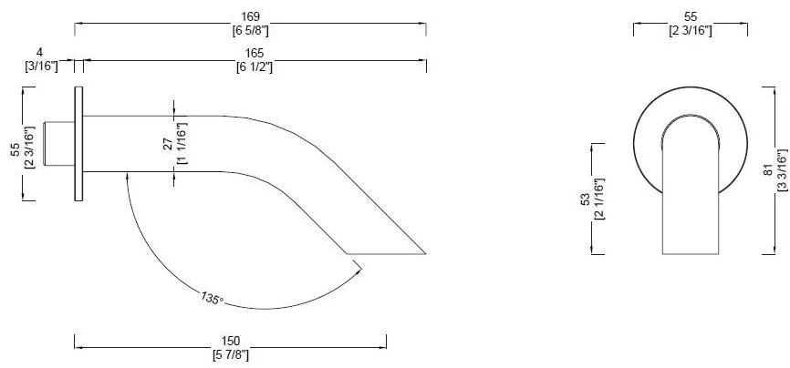 RIFRA Настенный излив из нержавеющей стали Wave 1220141/2 - Вид №1
