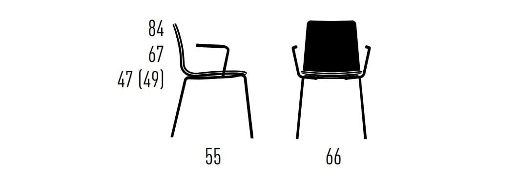 Мягкий штабелируемый стул с подлокотниками KFF Maverick ARCH-00064381 - Вид №12