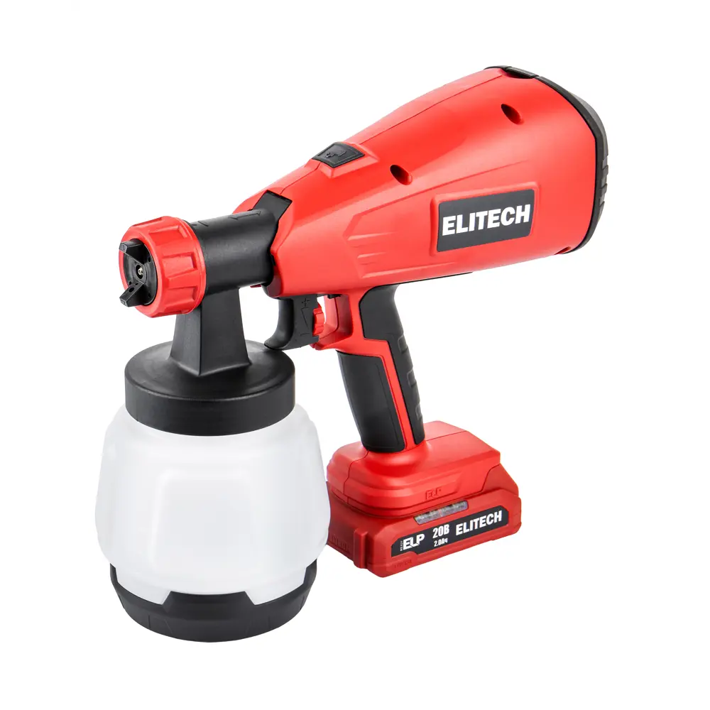 Краскопульт аккумуляторный Elitech КА 20-26П, 20 В Li-ion 2 Ач, 0.7 л/мин STLM-2004201