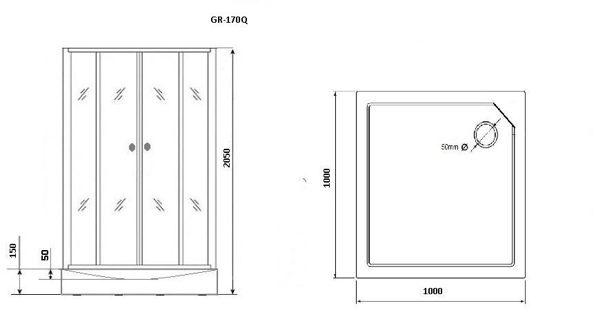 Душевая кабина GROSSMAN GR170QL (100*100*205)  - Вид №3